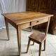 Antique walnut farmhouse table for four people