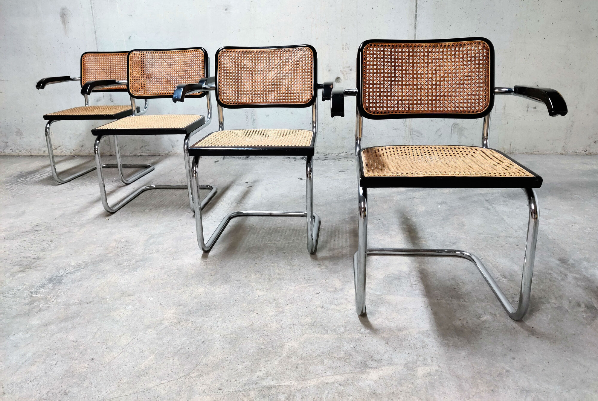 Marcel Breuer cesca B64 chairs, made in italy, 1970
