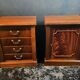 Pair of desk cabinets, mahogany filing boxes in English style.