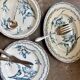 Oval dish Lunéville in blue ironstone, "Tulip" service.