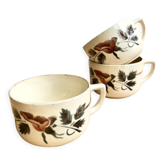 Trio de tasses digoin 1930