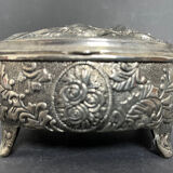 Silver metal jewelry box