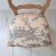 Country chair in blue toile de Jouy