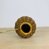 Vintage rattan ball lamp from the 60s