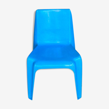 Chair blue casting by Helmut Batzner