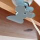 Blue aluminum mushroom clip lamp from the 50s and 60s