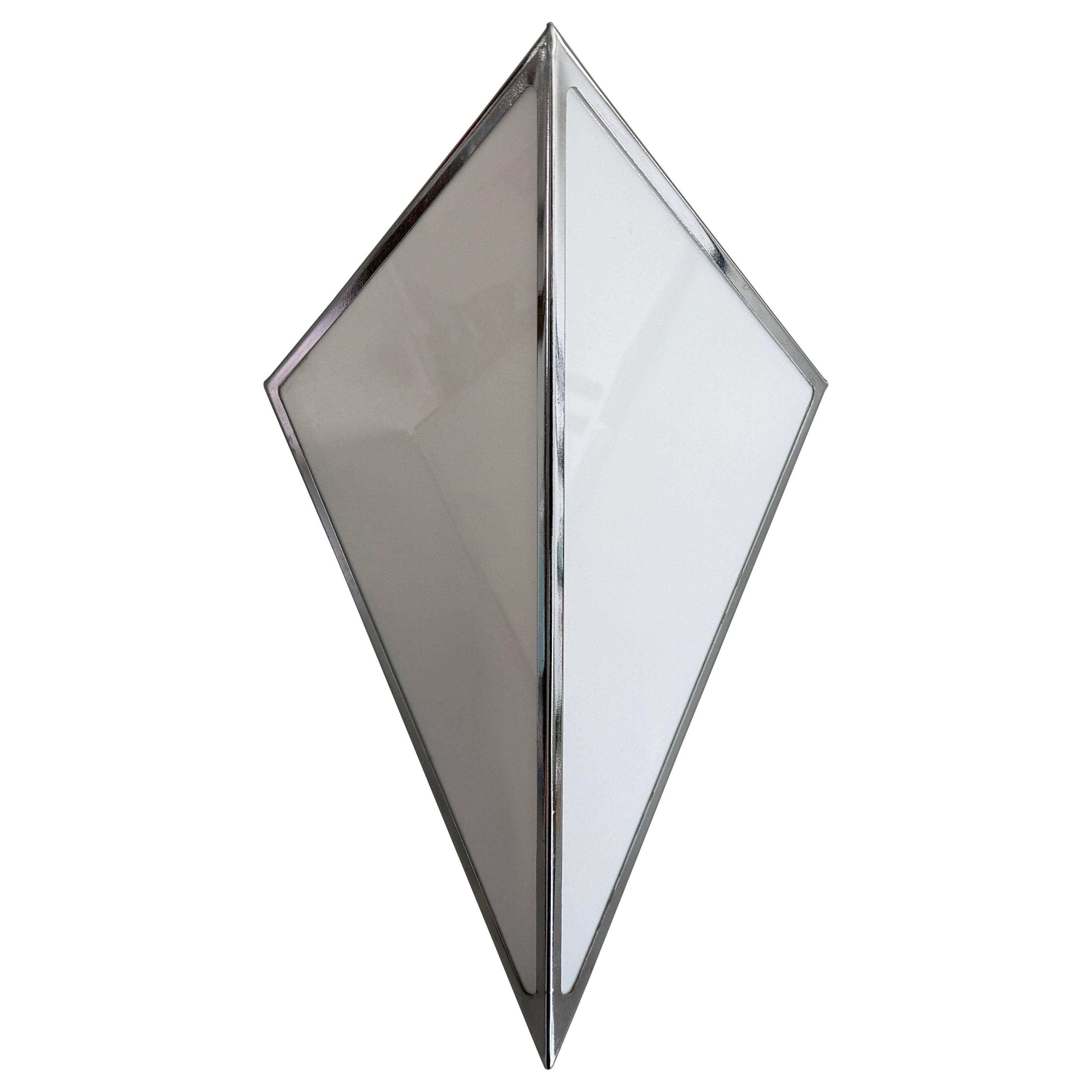Simple opal glass wall light with an aluminium body, 1980s, Germany.
