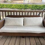 20th century rattan sofa, 3/4 seats