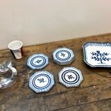 Glass underside and ceramic ramekin Gien France 60s