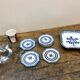 Glass underside and ceramic ramekin Gien France 60s