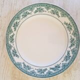 Flat plate Terre de Fer Faïencerie d'Onnaing-Nord France, model "Roses Mousses"