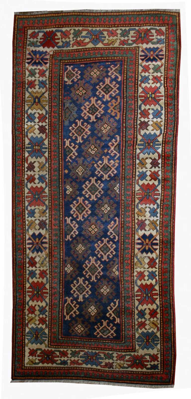 Handmade antique Armenian Gandzak rug 97cm x 244cm 1880s