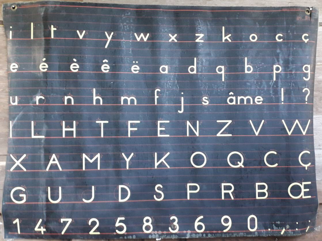 Poster school m.d.i. writing english 125 x 92 cm 60 years