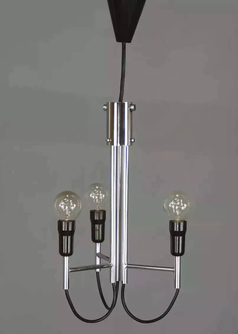 Chrome pendant light, Italian design, 60s