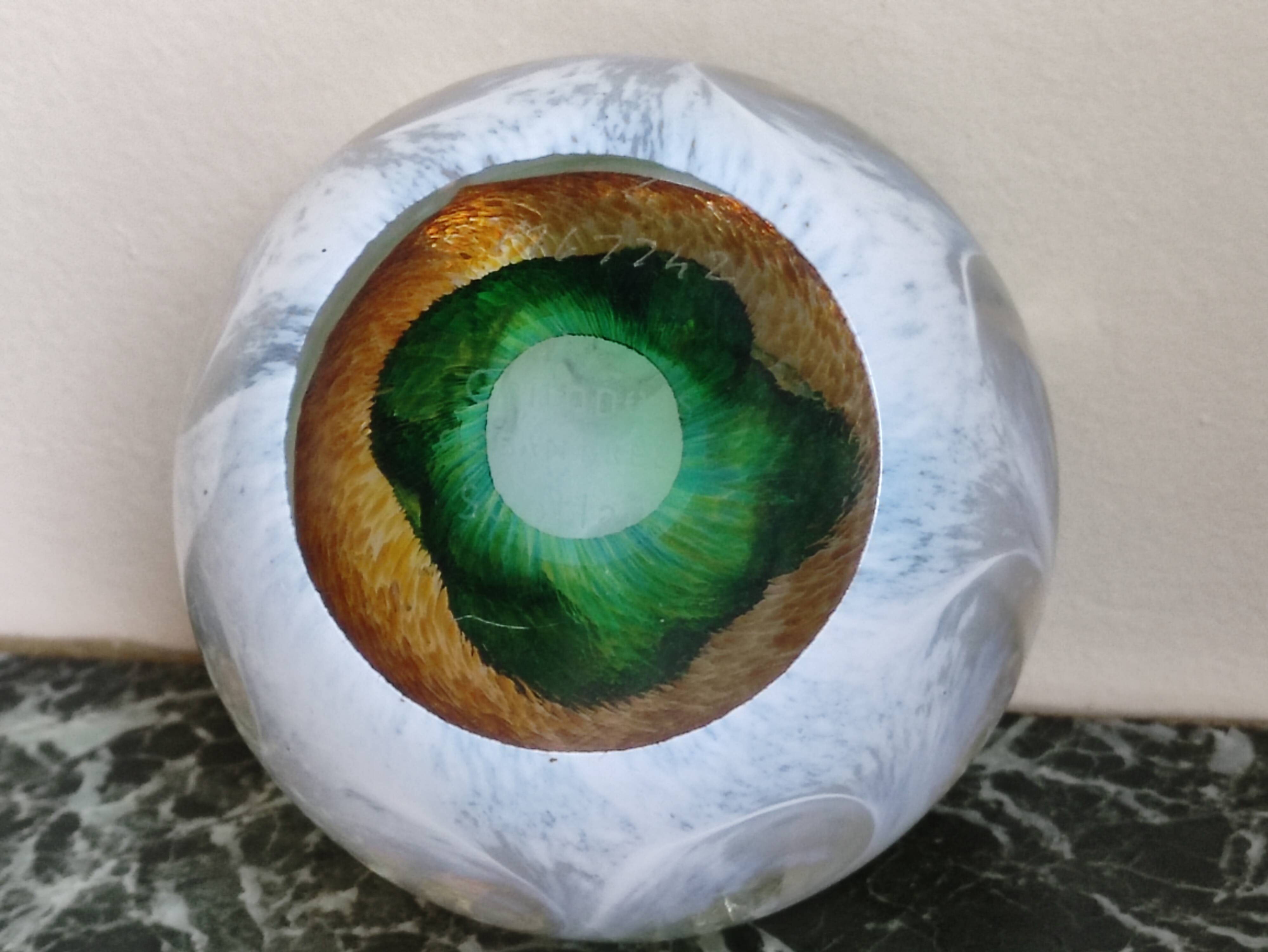 Vintage mouth-blown sulfide paperweight by Caithness Scotland
