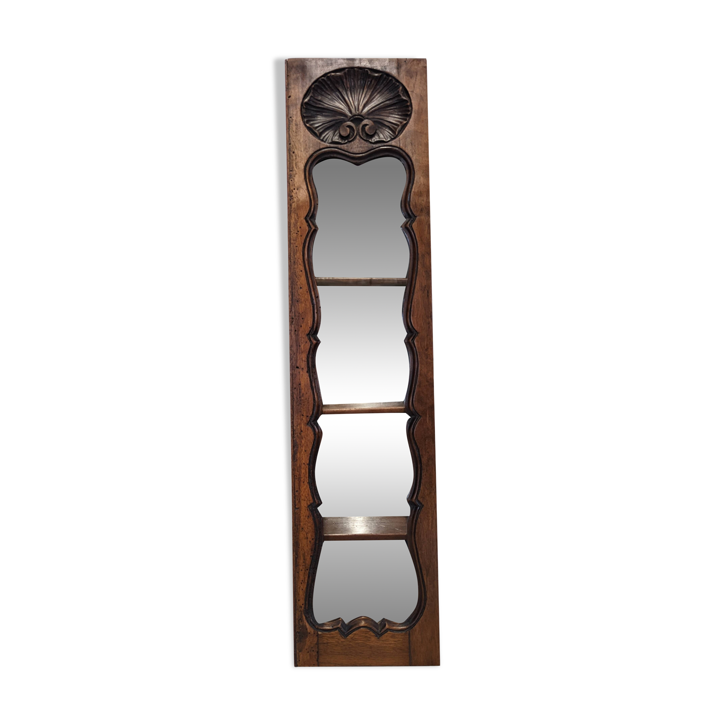 Louis XV style wall display cabinet in walnut, France mid-20th century.