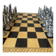 Leather and metal chess set