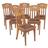 Set of 6 Art Nouveau chairs by Léon Jallot