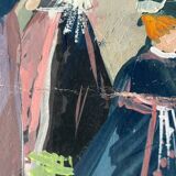 Painting "Fête alsacienne" original gouache 1928 coll. J.F. Devalliere