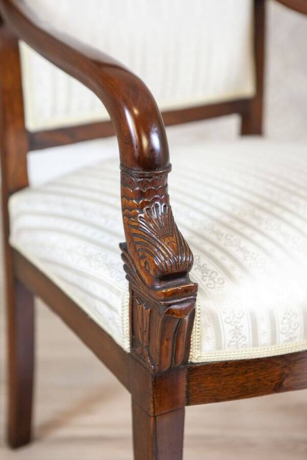 Antique Biedermeier Mahogany Armchair, 1890s