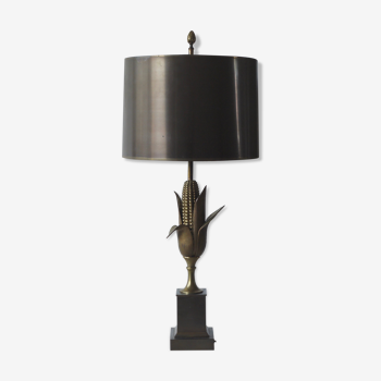 Gilt and patinated bronze corn lamp from Maison Charles, 1970s
