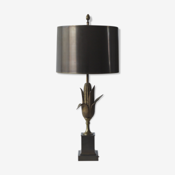 Lampe de maïs en bronze doré et patiné de la Maison Charles, années 1970