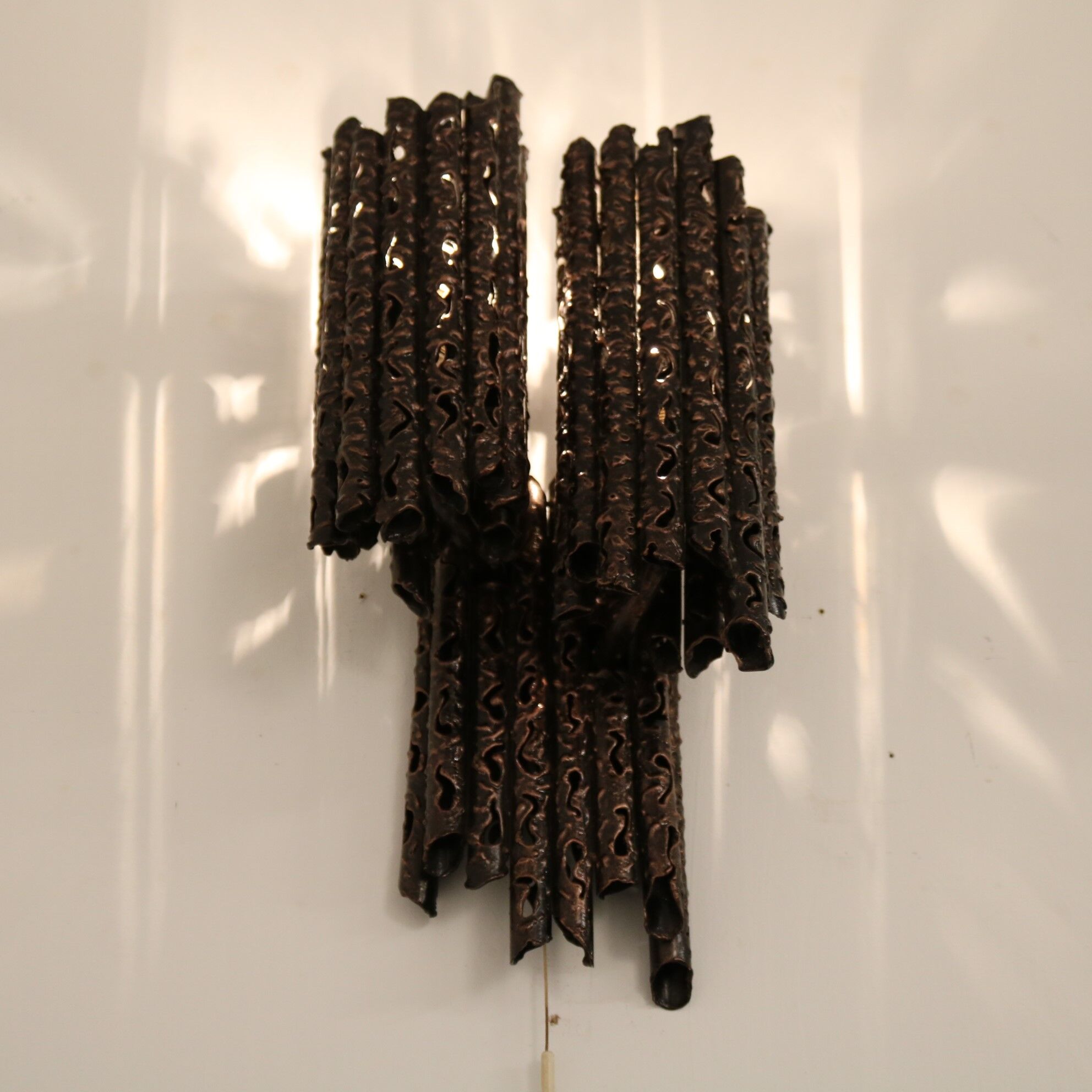 Brutalist wall lamp  designed by Marcello Fantoni, manufactured in Italy 1960