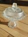 Footed glass bonbonnière – Vintage textured decor