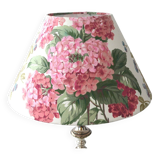 Hydrangea pattern lampshade, English cottage flowers, vintage fabric