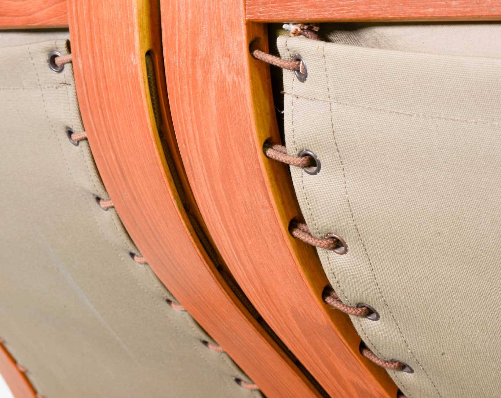 Scandinavian Rybo Rykken Olivegreen Leather 2-Seat Ry-Wing Lounge Sofa, 60s