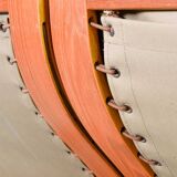 Scandinavian Rybo Rykken Olivegreen Leather 2-Seat Ry-Wing Lounge Sofa, 60s