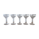 5 champagne flutes in Portieux crystal