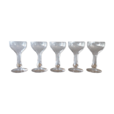 5 champagne flutes in Portieux crystal