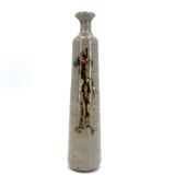 Ceramic bottle vase, abstract decor, 70s