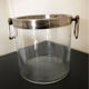 Silver-plated glass and metal champagne bucket