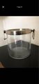 Silver-plated glass and metal champagne bucket