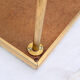 Vintage side table in gold metal and veined white marble.