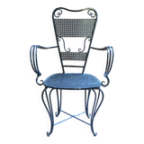 Fauteuil en fer forgé style 1900 laqué noir