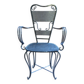 Fauteuil en fer forgé style 1900 laqué noir