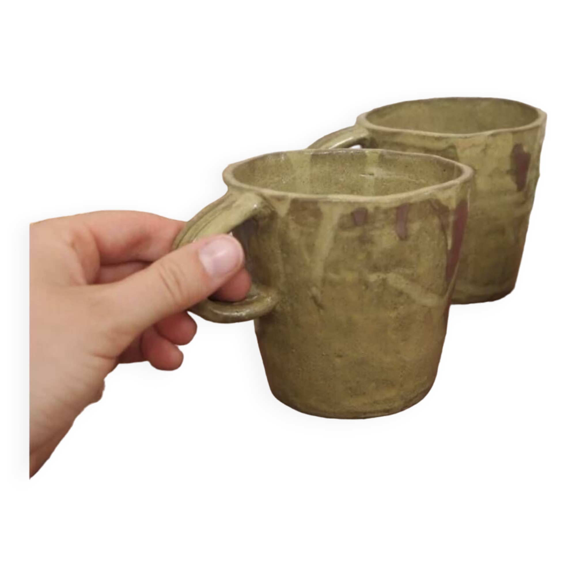 Large olive green mug