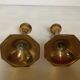 Paire de petits bougeoirs en laiton