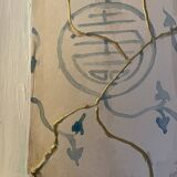 Painting signed “Japanese Kintsugi vase” mixed media + iridescent gold