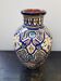 Old terracotta vase enameled painting vintage oriental style