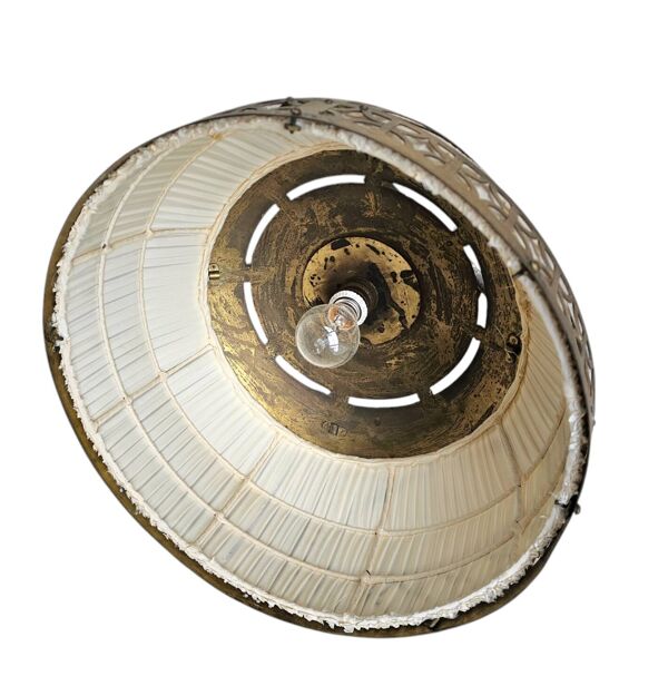 Ecole d'Amsterdam / lampe suspendue / cuivre années 1920 / Johanna van Eijbergen