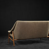 Vintage Mid-Century Scandinavian Modern 2-Seater Brown Fabric Sofa Grace by Ikea, 1961