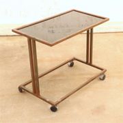 Czechoslovak vintage serving trolley on wheels, mid-century bar cart, 1970s