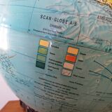 Luminous terrestrial globe scan globe Denmark 1972