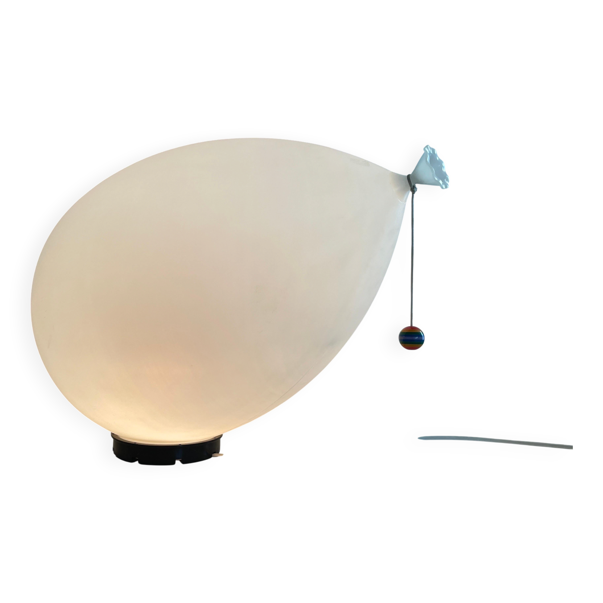 Large white plastic balloon wall light by Yves Christin for BILUMEN, 1970s, Italy.