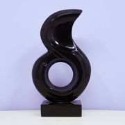 statue vintage en granit noir de Leonardo Nierman
