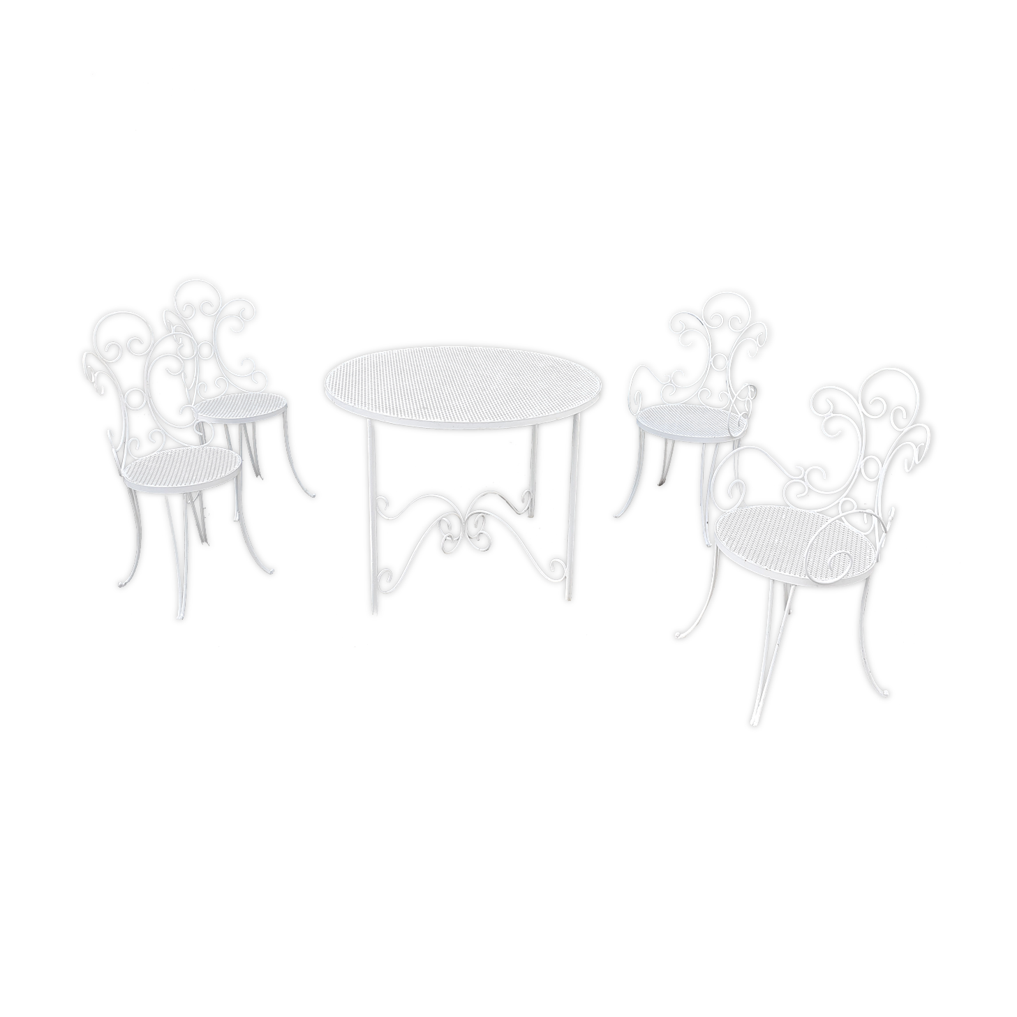 Old wrought iron garden furniture